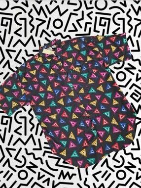 80s / 90s Geometric Colorful Button Up Top